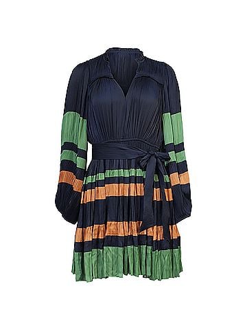 Ulla Johnson  Ulla Johnson Alia Pleated Mini Dress in Multicolor Polyester  (view 1)
