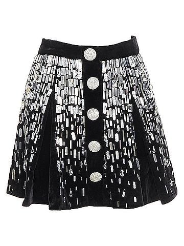 Balmain Balmain Embellished Skater sequins flare mini skirt (view 1)