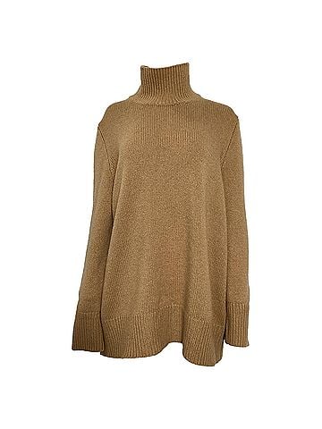 The Row The Row Hepny Mélange Turtleneck Sweater in Brown Cashmere (view 1)