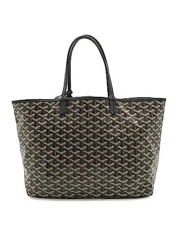 Goyard GOYARD Saint Louis PM Tote Bag/Shoulder Bag, Coated Canvas, Leather, Black, Brown, White, Handbag (Pouch missing) (view 2)