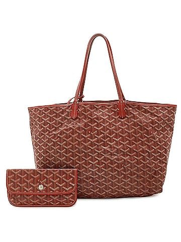 Goyard GOYARD Saint Louis PM Tote Bag Shoulder Coated Canvas Leather Red White (view 2)
