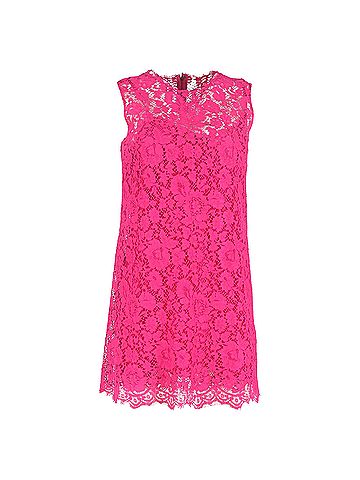 Dolce & Gabbana Dolce & Gabbana Lace Pattern Mini Dress in Pink Cotton (view 1)