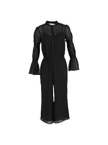 Michael Kors  Michael Kors Gathered Sleeve Jumpsuit in Black Polyester (view 1)