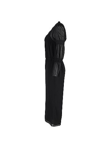 Michael Kors  Michael Kors Gathered Sleeve Jumpsuit in Black Polyester (view 2)