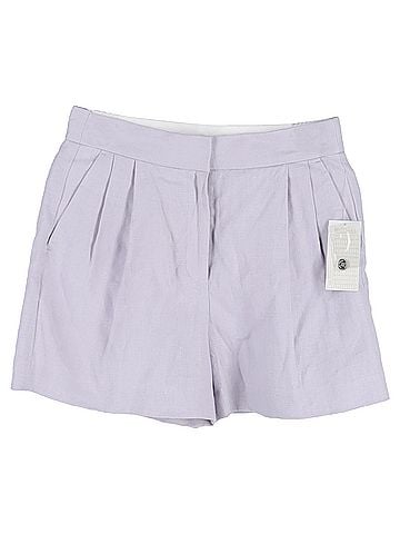 Michael Kors  Michael Kors Pleated Shorts in Purple Linen (view 1)
