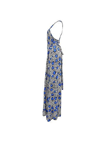 Diane von Furstenberg Diane von Furstenberg Sanson Floral Print Wrap Maxi Dress in Multicolor Viscose (view 2)