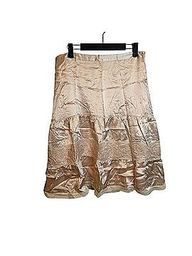 Banana Republic Baby Pink Floral Lace Balletcore Silk Skirt (view 1)