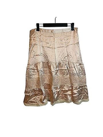 Banana Republic Baby Pink Floral Lace Balletcore Silk Skirt (view 1)
