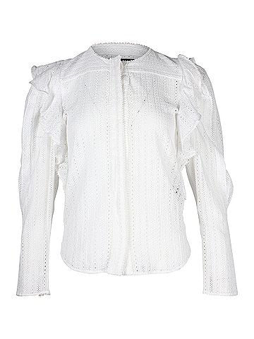 Isabel Marant Isabel Marant Broderie Anglaise Ruffle-Trim Blouse in White Cotton (view 1)