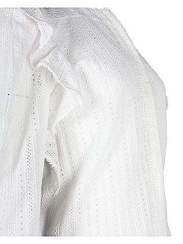 Isabel Marant Isabel Marant Broderie Anglaise Ruffle-Trim Blouse in White Cotton (view 2)