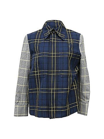 Joseph Joseph Patchwork Checked Blazer in Multicolor Cotton (view 1)