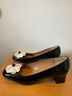 Talbots 100% Patent Leather Black White Heels Size 7 - photo 3