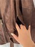 Mosey 100% Leather Solid Brown Jacket Size S - photo 7