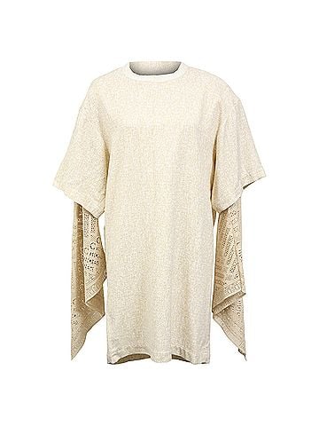 Chloé Chloé Sandy Speckle Bohemian Crochet Sleeves Layered Dress in Cream Viscose (view 1)