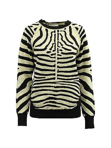 A.L.C. A.L.C. Rizzou Zebra Print Knit Sweater in Multicolor Rayon  (view 1)