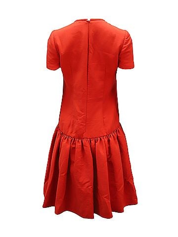 Alexander McQueen Alexander McQueen Drop Waist Dress in Red Wool (view 2)