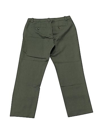 Vince. Vince Straight Leg Trousers in Olive Green Cotton (view 2)