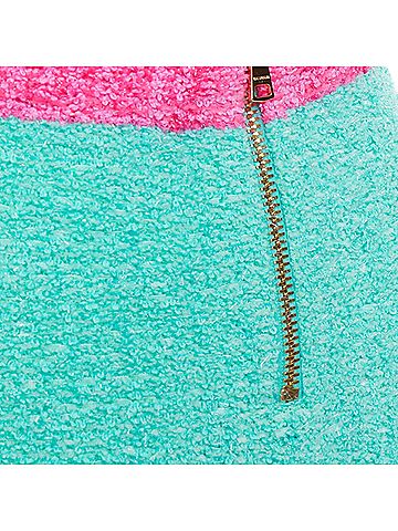 Balmain Balmain turquoise pink g button embellished boucle skirt (view 2)