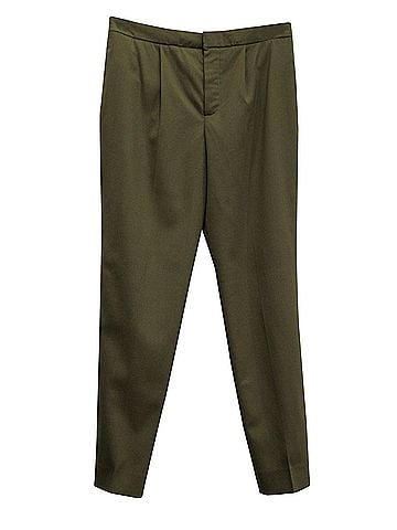 Chloé Chloé Tapered Pants in Khaki Green Wool (view 1)