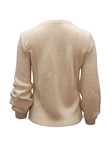 Ralph Lauren Ralph Lauren Valayna Lace-Up V-Neck Sweater in Ivory Cotton (view 2)