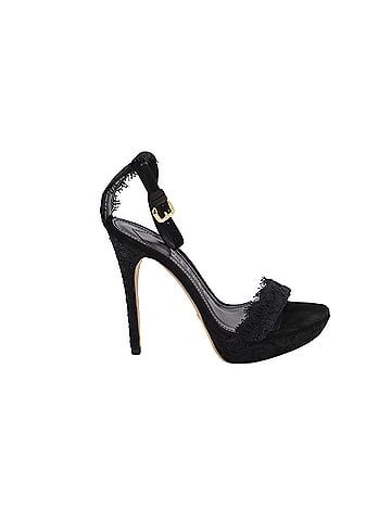 Burberry Burberry Polesden 120 Platform Sandals with Lace in Black Suede (view 1)