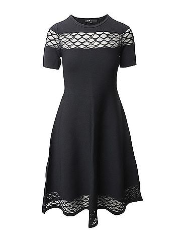 Maje Maje Dress with Sheer Knit Design in Black Viscose (view 1)