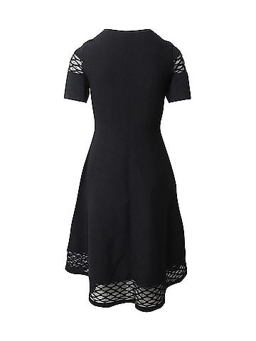 Maje Maje Dress with Sheer Knit Design in Black Viscose (view 2)