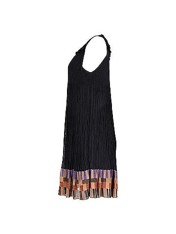Missoni  Missoni Shirred Pleated Mini Dress in Multicolor Viscose (view 2)