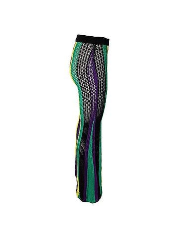 Balmain Balmain High Waist Striped Flared Crochet Trousers In Multicolor Viscose (view 2)