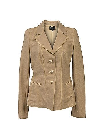Giorgio Armani Giorgio Armani Single-Breasted Piping Detail Blazer in Brown Wool (view 1)
