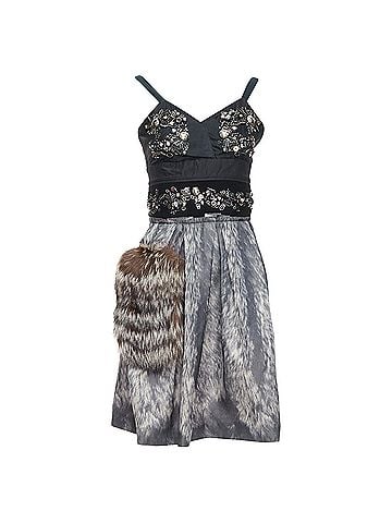 Prada Prada Runway silk fur bolts embellished dress (view 1)