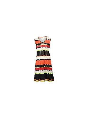 Missoni Missoni Zigzag Knitted Dress in Multicolor Polyester (view 1)