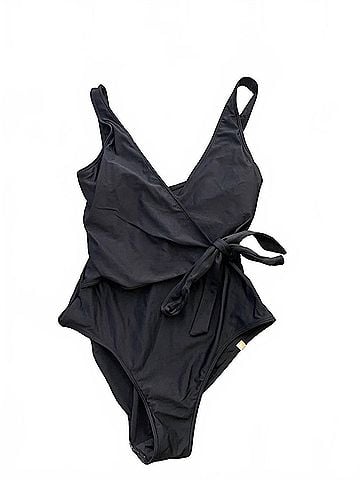 Summersalt Women's Perfect Wrap One Piece Swimsuit in Black (view 1)