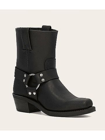 FRYE Women's Harness Mid Moto Boots in Black (view 2)