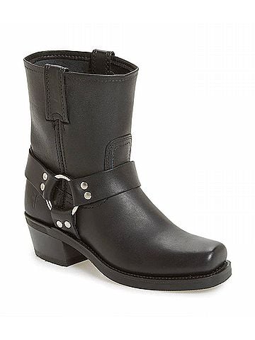 FRYE Women's Harness Mid Moto Boots in Black (view 1)