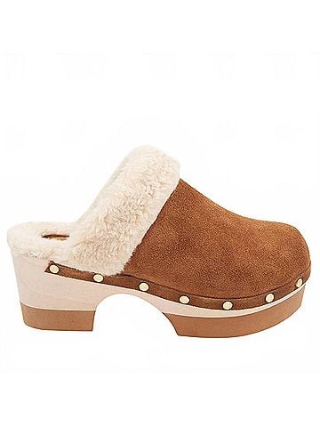 Andre Assous Women's Olivia Faux Suede Clog in Cognac Natural (view 1)