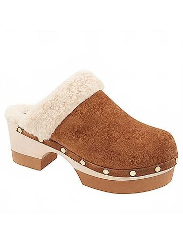 Andre Assous Women's Olivia Faux Suede Clog in Cognac Natural (view 2)