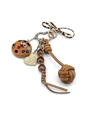 Like Dreams Women's Hand Woven Felt Cookie Charm in Beige (view 2)