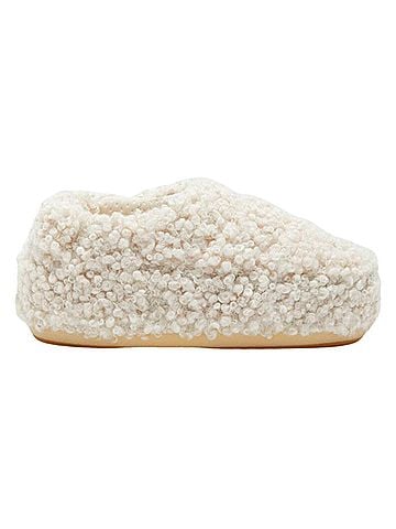 Moon Boot Women's Faux Curly Sandal in Ivory (view 1)