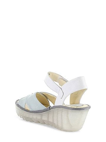 FLY London Women's Yorg Sandal in Sky Blue/White (view 2)