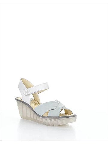 FLY London Women's Yorg Sandal in Sky Blue/White (view 1)