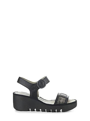 FLY London Women's Beik Sandal in Black/Graphite (view 1)