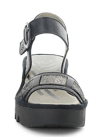 FLY London Women's Beik Sandal in Black/Graphite (view 2)