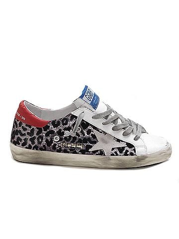 Golden Goose Women's Superstar Leopard Sequin Sneaker in Rose (view 1)
