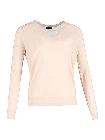 Joseph Joseph V Neck Sweater in Pink Wool (view 1)