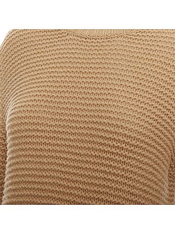 MARNI Marni virgin wool camel contrasting ribbed knit slit sweater (view 2)