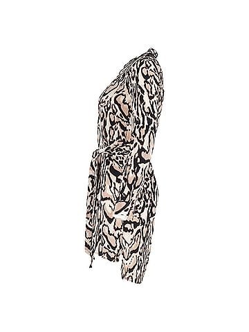 Diane von Furstenberg Diane von Furstenberg Taya Leopard Drawstring Shirtdress in Animal Print Silk (view 2)
