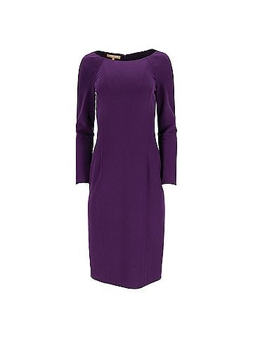 Michael Kors Michael Kors Bodycon Pencil Dress in Purple Virgin Wool (view 1)