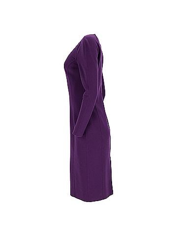 Michael Kors Michael Kors Bodycon Pencil Dress in Purple Virgin Wool (view 2)