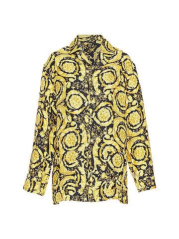 Versace Versace silk Signature Barocco Baroque g print pajama shirt (view 1)